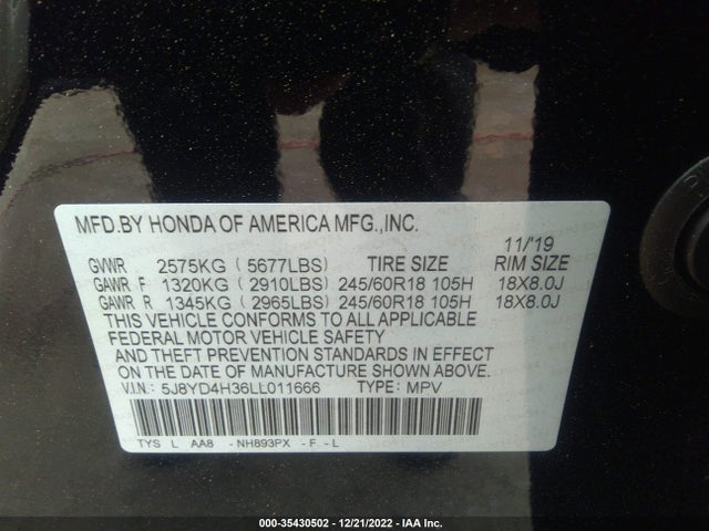 Acura MDX 2020 5J8YD4H36LL011666 Image 10
