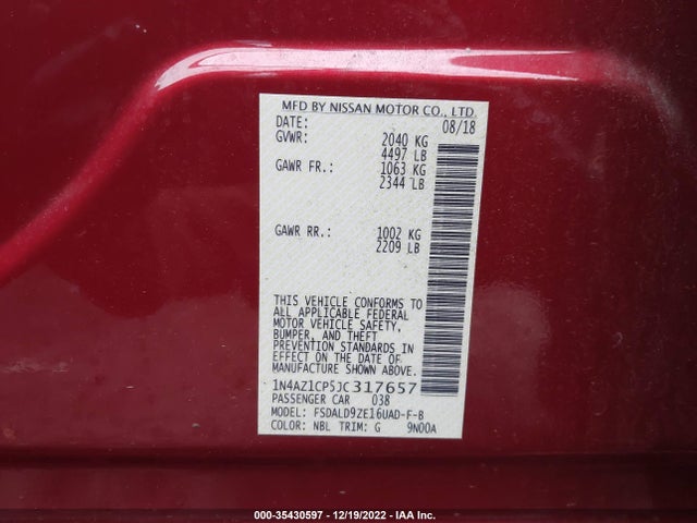 2018 Nissan Leaf, VIN: 1N4AZ1CP5JC317657