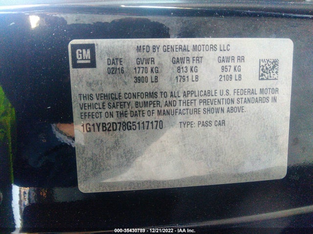 2016 Chevrolet Corvette, VIN: 1G1YB2D78G5117170