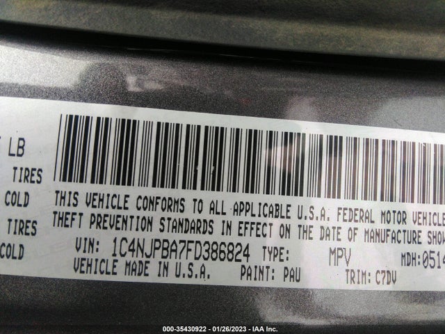 1C4NJPBA7FD386824 Jeep Patriot Altitude Edition