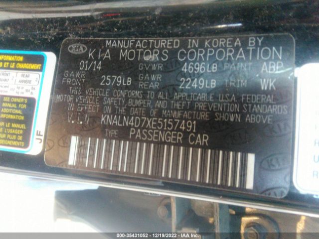 KNALN4D7XE5157491 KIA Cadenza Limited