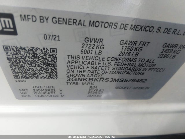 2021 Chevrolet Blazer, VIN: 3GNKBKRS3MS579462