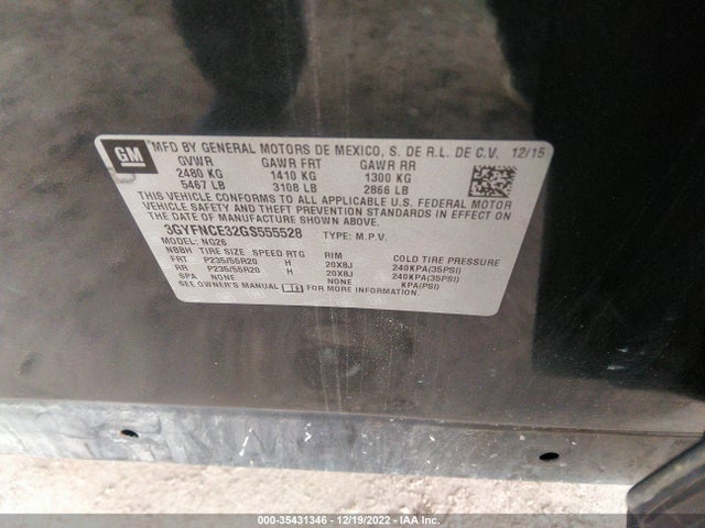 3GYFNCE32GS555528 Cadillac Srx Performance Collection