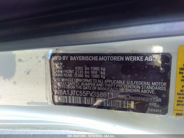 2015 BMW 2 SERIES M235I VIN: WBA1J7C55FV358611