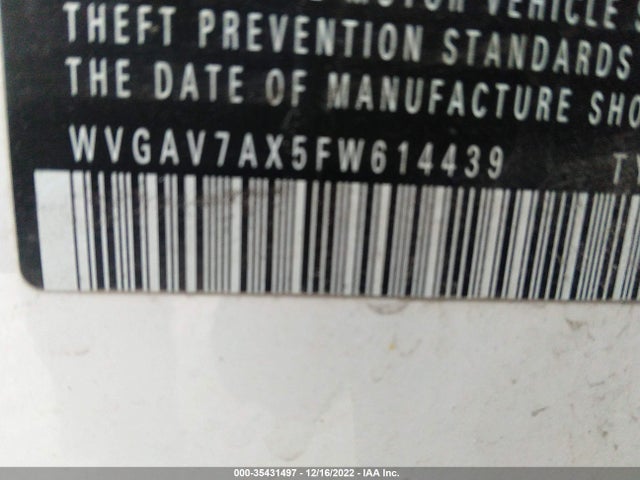 Volkswagen TIGUAN S 2015 WVGAV7AX5FW614439 Image 10