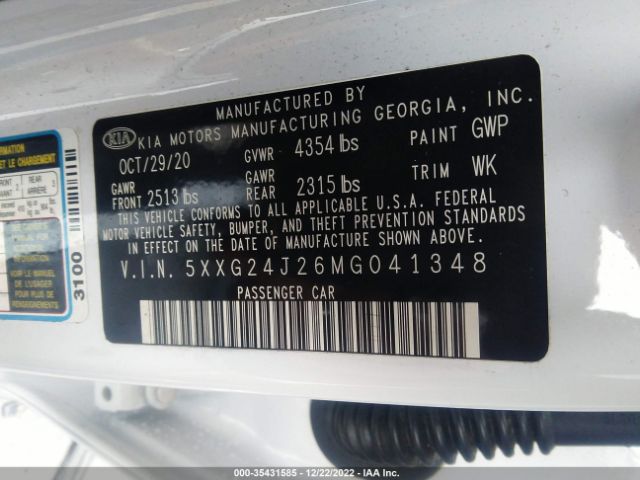 5XXG24J26MG041348 KIA K5 LX