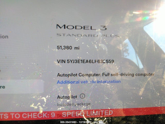 Tesla Model 3 Standard Range 2020 5YJ3E1EA6LF632559 Image 8
