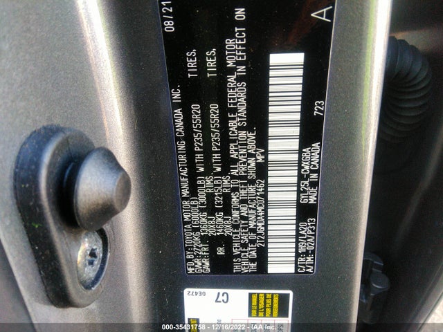 2021 Lexus RX, VIN: 2T2JGMDA4MC071462