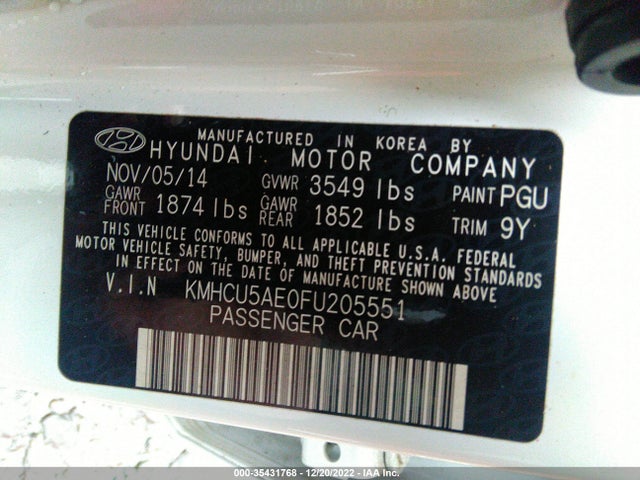 Hyundai Accent Sport 2015 KMHCU5AE0FU205551 Image 9