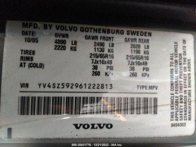 YV4SZ592961222813 Volvo XC70