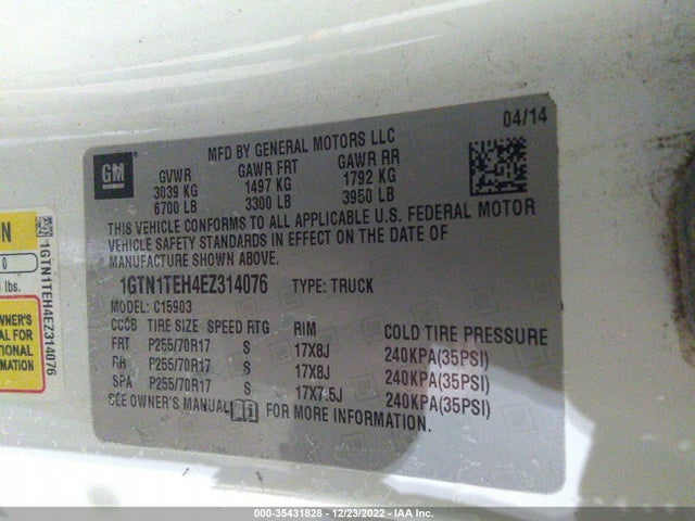 GMC SIERRA 1500 2014 1GTN1TEH4EZ314076 Image 9