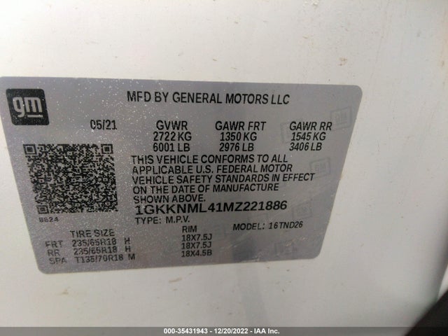 2021 GMC Acadia, VIN: 1GKKNML41MZ221886