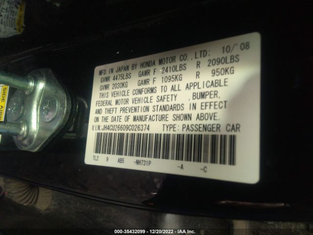 JH4CU26609C026374 Acura TSX