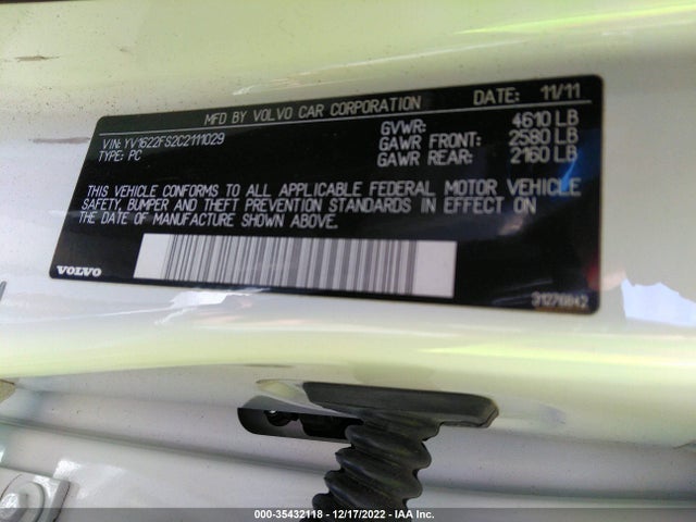 Volvo S60 T5 2012 YV1622FS2C2111029 Image 9