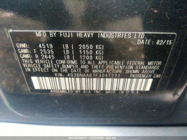 4S3BNAA61F3047211 Subaru Legacy 2.5i