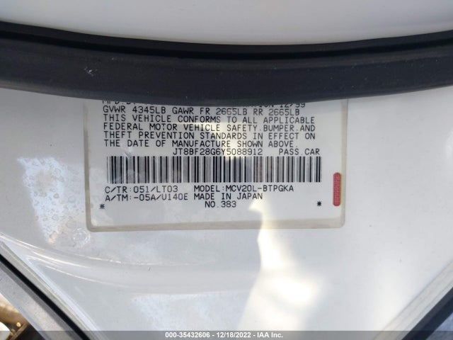 Lexus ES 300 2000 JT8BF28G6Y5088912 Image 10