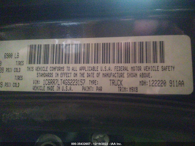 2016 Ram 1500, VIN: 1C6RR7LT4GS223157