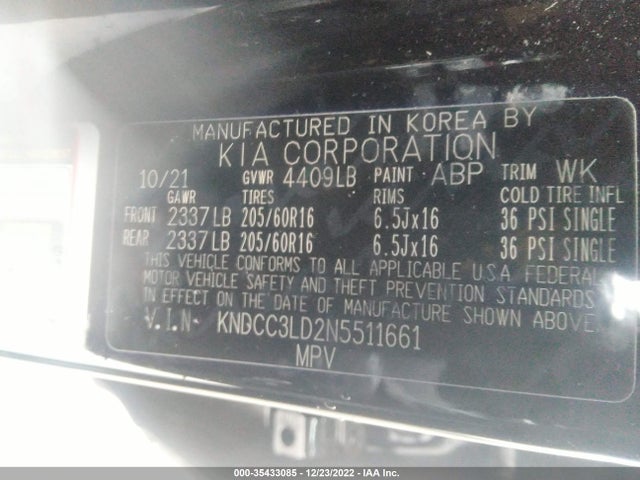 2022 Kia Niro, VIN: KNDCC3LD2N5511661