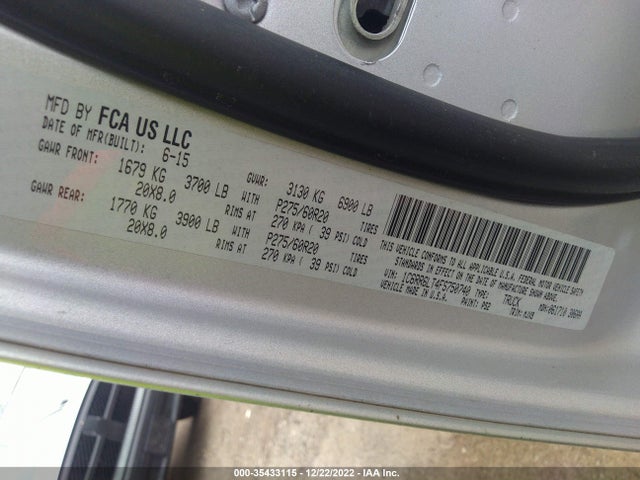 RAM 1500 Lone Star 2015 1C6RR6LT4FS750740 Image 11