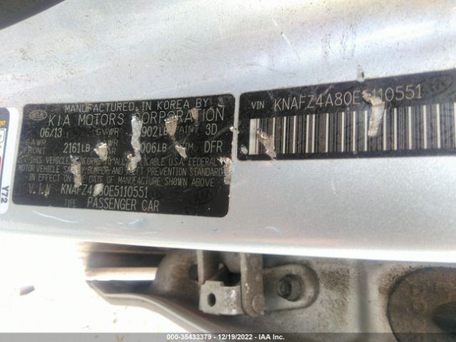 KNAFZ4A80E5110551 KIA FORTE EX