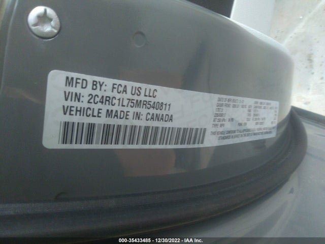 Chrysler Pacifica Hybrid Touring L 2021 аукцион фото