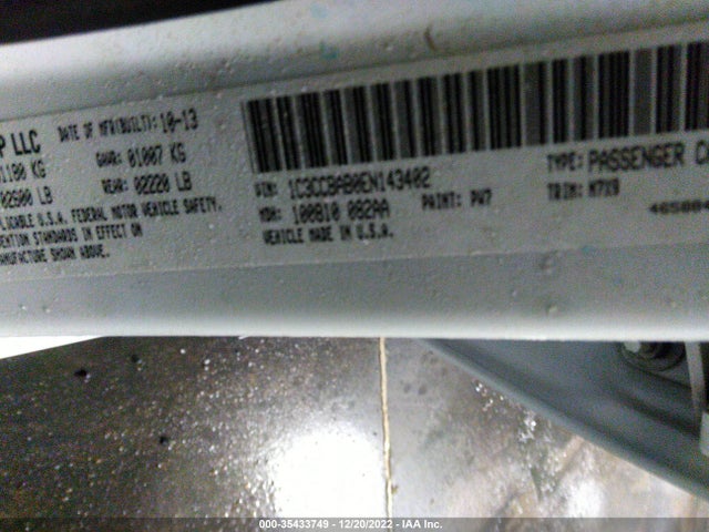 1C3CCBAB0EN143402 Chrysler 200 LX