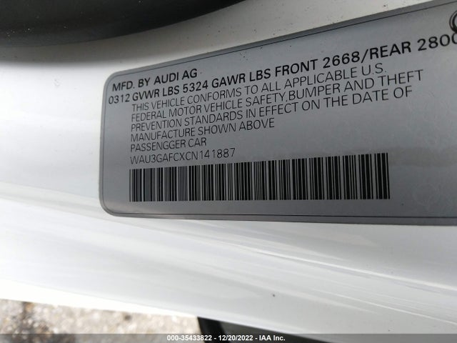 2012 AUDI A7 3.0 PRESTIGE VIN: WAU3GAFCXCN141887