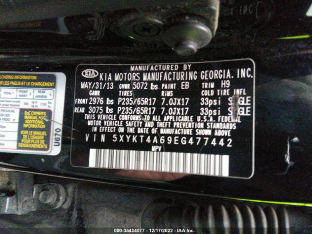 5XYKT4A69EG477442 KIA SORENTO LX