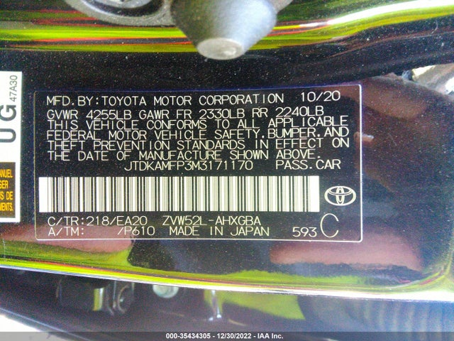 2021 Toyota Prius, VIN: JTDKAMFP3M3171170