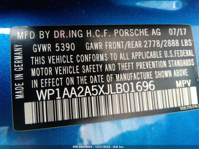 2018 Porsche Macan, VIN: WP1AA2A5XJLB01696