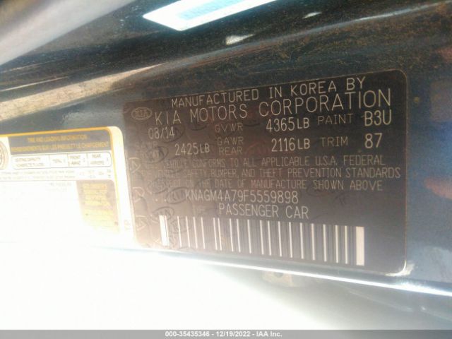 KNAGM4A79F5559898 KIA Optima Lx
