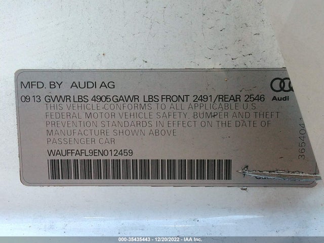 WAUFFAFL9EN012459 Audi A4 Premium Plus