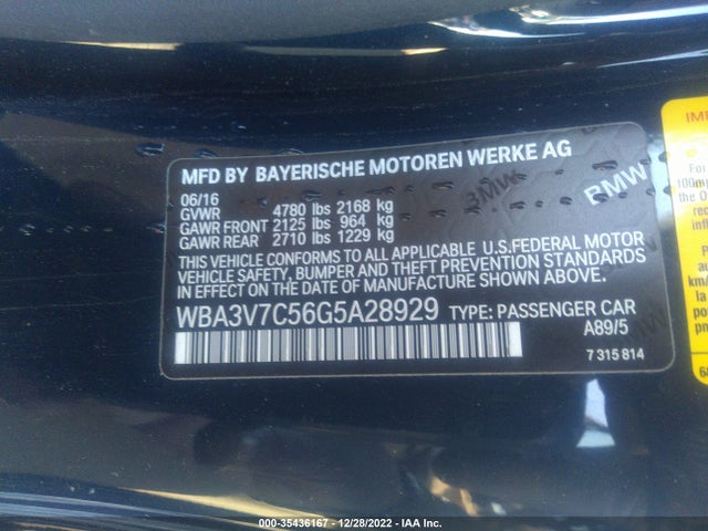BMW 4 Series 428i 2016 WBA3V7C56G5A28929 Image 9