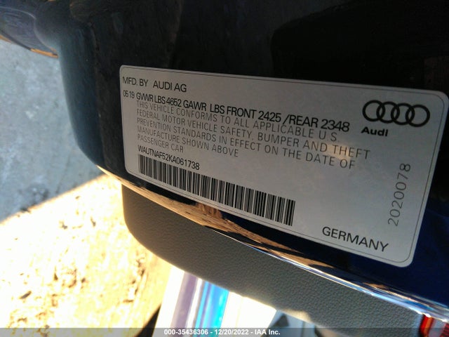 WAUTNAF52KA061738 Audi A5 Coupe Premium Plus