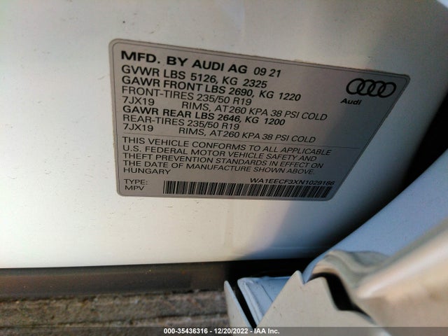 WA1EECF3XN1029186 Audi Q3 S Line Premium Plus