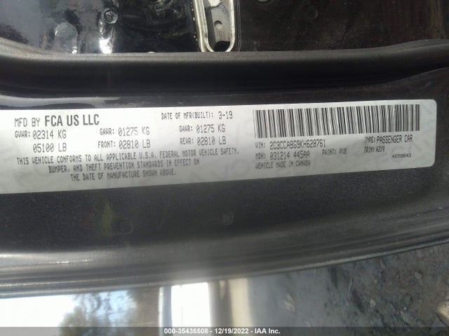 2C3CCABG9KH628761 Chrysler 300 300s