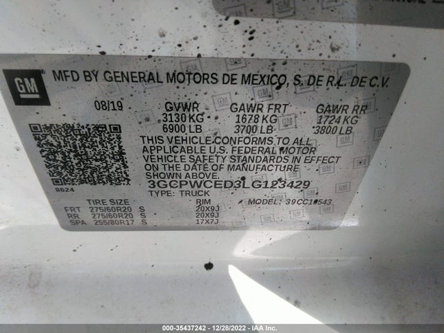 2020 Chevrolet Silverado 1500, VIN: 3GCPWCED3LG123429