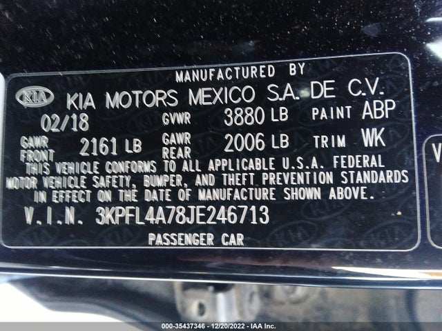 2018 Kia Forte, VIN: 3KPFL4A78JE246713