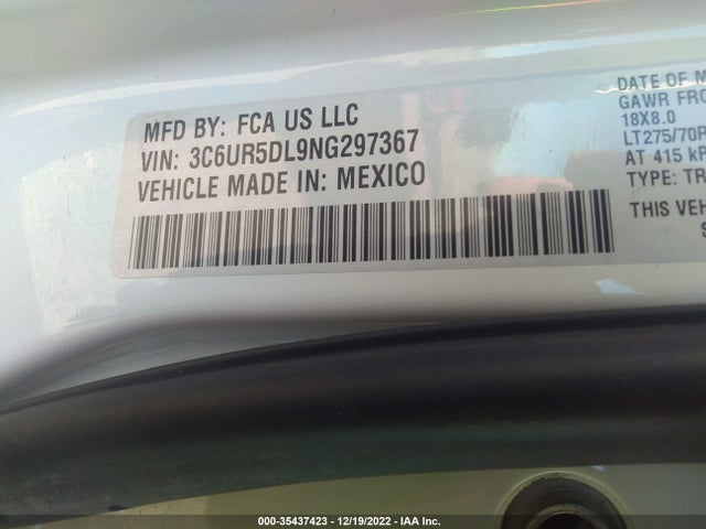 3C6UR5DL9NG297367 RAM 2500 Big Horn