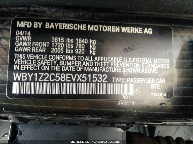 2014 BMW i3, VIN: WBY1Z2C58EVX51532