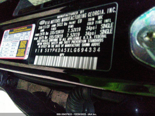 2020 Kia Sorento, VIN: 5XYPKDA5XLG694334