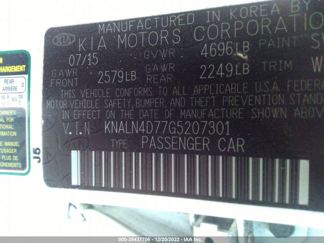 2016 Kia Cadenza, VIN: KNALN4D77G5207301