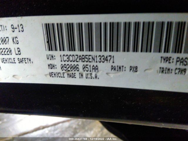 1C3CDZAB5EN133471 Dodge AVENGER SE