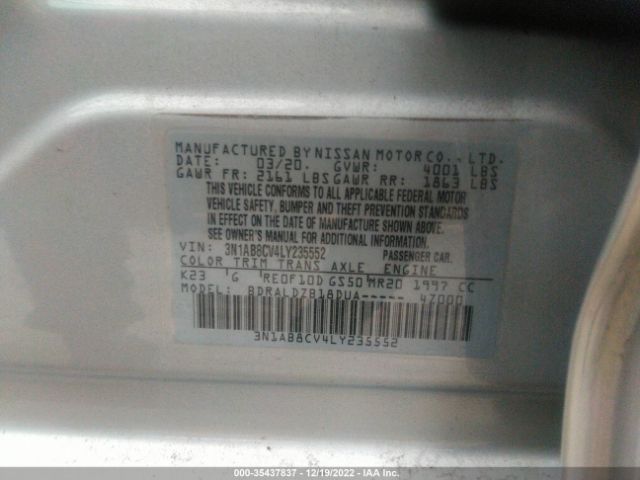 3N1AB8CV4LY235552 Nissan SENTRA SV