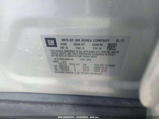 Chevrolet TRAX LS 2022 KL7CJNSM4NB544484 Image 9