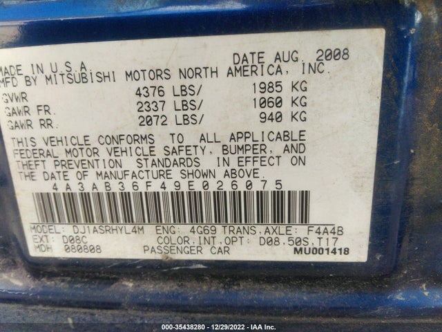 4A3AB36F49E026075 Mitsubishi Galant Es/sport