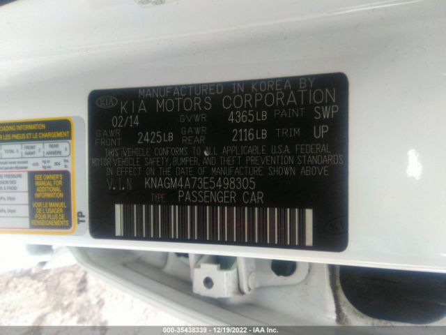 KNAGM4A73E5498305 KIA Optima Lx