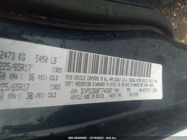Dodge Journey Sxt 2015 3C4PDCBG8FT742687 Image 9