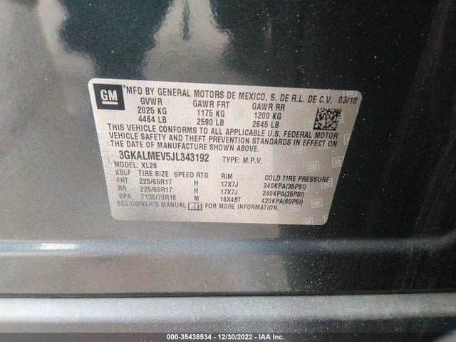 2018 GMC Terrain, VIN: 3GKALMEV5JL343192