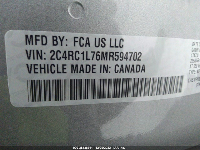 2021 Chrysler Pacifica Hybrid, VIN: 2C4RC1L76MR594702